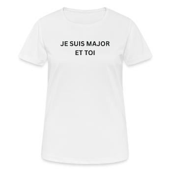 Major super pouvoir homme - T-shirt respirant Femme - blanc - Devant - AI Model Female 172 dark (172cm)