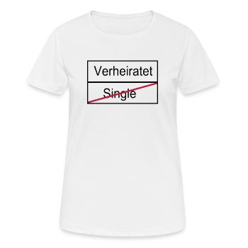 Verheiratet/Single - Frauen T-Shirt atmungsaktiv - Weiß - Vorne - AI Model Female 172 dark (172cm)