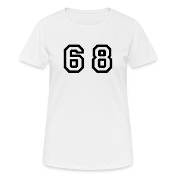 Number - 68 - Sixty Eight - Women's Breathable T-Shirt - white - Front - AI Model Female 172 dark (172cm)