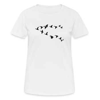 Troupeau d’oiseaux troupeau d’oiseaux - T-shirt respirant Femme - blanc - Devant - AI Model Female 172 dark (172cm)