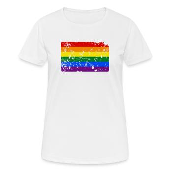 Effet vintage drapeau lgbt - T-shirt respirant Femme - blanc - Devant - AI Model Female 172 dark (172cm)