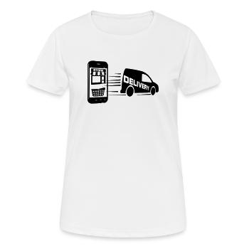 Achats en ligne et livraison de voiture - T-shirt respirant Femme - blanc - Devant - AI Model Female 172 dark (172cm)