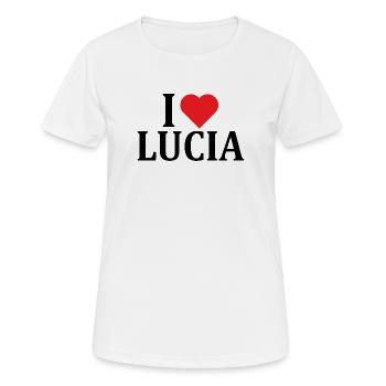 t-shirt I love Lucia t-shirt idée cadeau - T-shirt respirant Femme - blanc - Devant - AI Model Female 172 dark (172cm)