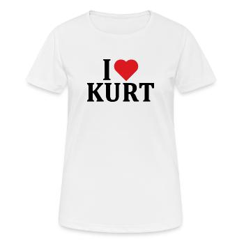 nom du t-shirt J’adore Kurt idée cadeau de t-shirt - T-shirt respirant Femme - blanc - Devant - AI Model Female 172 dark (172cm)