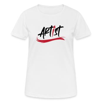 Icône d’art de logo de pinceau d’artiste icône de coup de pinceau - T-shirt respirant Femme - blanc - Devant - AI Model Female 172 dark (172cm)