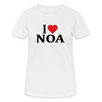 T-Shirt I love Noa T-Shirt Geschenkidee - Frauen T-Shirt atmungsaktiv - Weiß - Vorne - AI Model Female 172 dark (172cm)