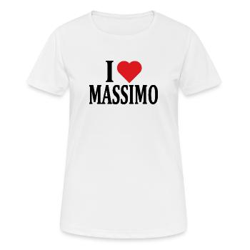 t-shirt I love Massimo t-shirt gift idea - Women's Breathable T-Shirt - white - Front - AI Model Female 172 dark (172cm)