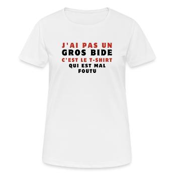 Ich habe keinen großen Bauch - Frauen T-Shirt atmungsaktiv - Weiß - Vorne - AI Model Female 172 dark (172cm)