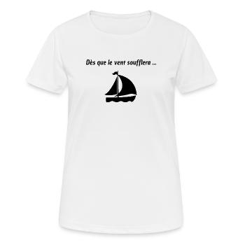 Dès que le vent soufflera - T-shirt respirant Femme - blanc - Devant - AI Model Female 172 dark (172cm)