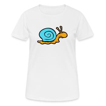 coquille d'escargot limace escargot sourit doucement - T-shirt respirant Femme - blanc - Devant - AI Model Female 172 dark (172cm)