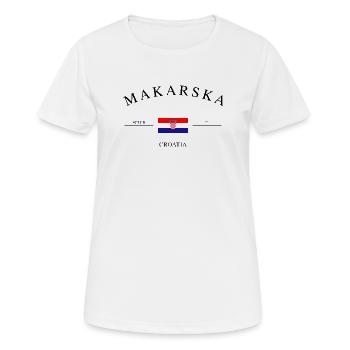Makarska, Croatie – Souvenir et cadeau des Fêtes - T-shirt respirant Femme - blanc - Devant - AI Model Female 172 dark (172cm)