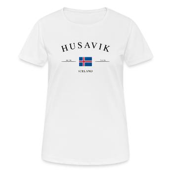 Île de Húsavík – Souvenir et cadeau des Fêtes - T-shirt respirant Femme - blanc - Devant - AI Model Female 172 dark (172cm)