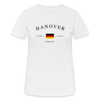 Hanovre, Allemagne – Souvenir et cadeau des Fêtes - T-shirt respirant Femme - blanc - Devant - AI Model Female 172 dark (172cm)