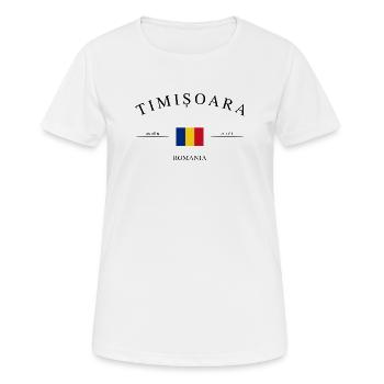 Timișoara, Roumanie – Souvenir et cadeau de vacances - T-shirt respirant Femme - blanc - Devant - AI Model Female 172 dark (172cm)