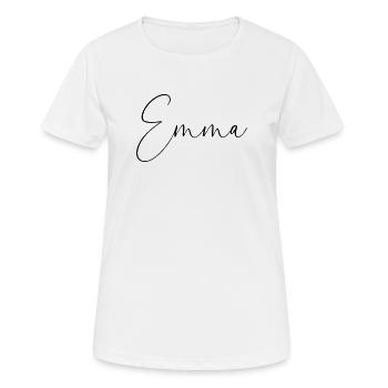 Emma / Conception personnalisée de l’écriture manuscrite - T-shirt respirant Femme - blanc - Devant - AI Model Female 172 dark (172cm)