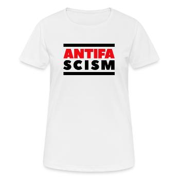ANTIFA - Antifascisme - T-shirt respirant Femme - blanc - Devant - AI Model Female 172 dark (172cm)