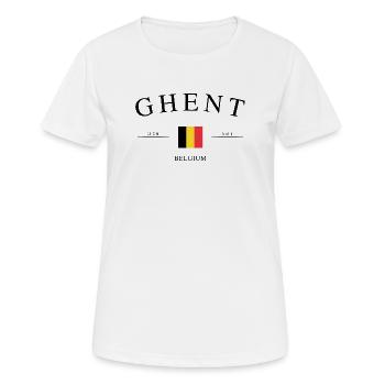 Gent Belgien – Urlaub Souvenir & Geschenk - Frauen T-Shirt atmungsaktiv - Weiß - Vorne - AI Model Female 172 dark (172cm)