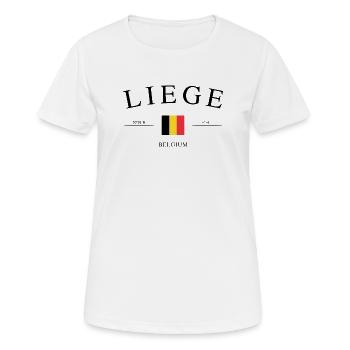 Liège Belgien – Urlaub Souvenir & Geschenk - Frauen T-Shirt atmungsaktiv - Weiß - Vorne - AI Model Female 172 dark (172cm)
