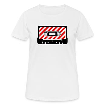 Cassette Retro Mixtape – Music Cult Motif - Women's Breathable T-Shirt - white - Front - AI Model Female 172 dark (172cm)