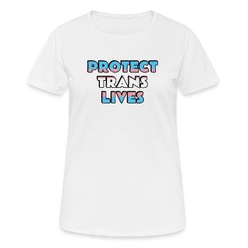 Protéger les vies trans - T-shirt respirant Femme - blanc - Devant - AI Model Female 172 dark (172cm)