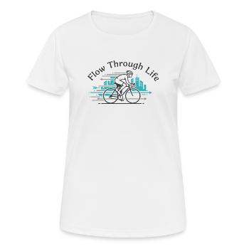 Flux dans la vie - T-shirt respirant Femme - blanc - Devant - AI Model Female 172 dark (172cm)
