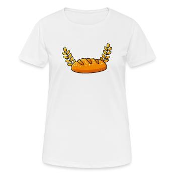 Goldener Brotleib mit Weizenzweigen - Frauen T-Shirt atmungsaktiv - Weiß - Vorne - AI Model Female 172 dark (172cm)