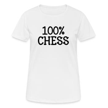 100% Chess: Knight Strategy Pattern and Black Bishop - Women's Breathable T-Shirt - white - Front - AI Model Female 172 dark (172cm)