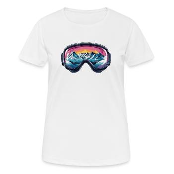 Lunettes de ski Montagnes Ski - T-shirt respirant Femme - blanc - Devant - AI Model Female 172 dark (172cm)