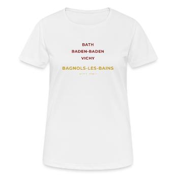 Bagnols-les-Bains Lozère - Bath - Baden-Baden - T-shirt respirant Femme - blanc - Devant - AI Model Female 172 dark (172cm)