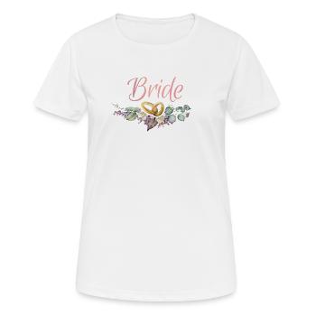 Bride Ringe Blumen JGA Junggesellenabschied - Frauen T-Shirt atmungsaktiv - Weiß - Vorne - AI Model Female 172 dark (172cm)