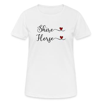 Cheval du Comté au Cœur - T-shirt respirant Femme - blanc - Devant - AI Model Female 172 dark (172cm)