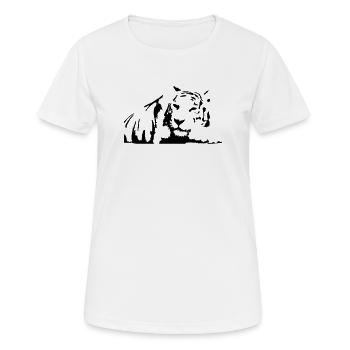 Tiger, weißer Tiger - Frauen T-Shirt atmungsaktiv - Weiß - Vorne - AI Model Female 172 dark (172cm)