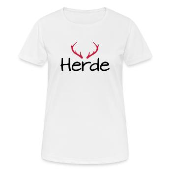 Herde Geweih Hirschgeweih - Frauen T-Shirt atmungsaktiv - Weiß - Vorne - AI Model Female 172 dark (172cm)
