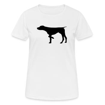 Jagdhund Deutsch Kurzhaar - Frauen T-Shirt atmungsaktiv - Weiß - Vorne - AI Model Female 172 dark (172cm)