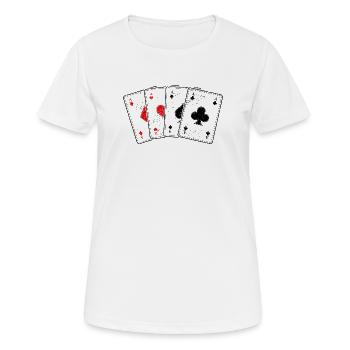 Carreaux coeur de pique---a jeu de cartes poker professionnel - T-shirt respirant Femme - blanc - Devant - AI Model Female 172 dark (172cm)