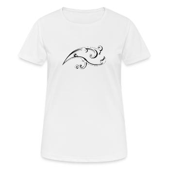 Ornament | filigrane Verzierung rechts - Frauen T-Shirt atmungsaktiv - Weiß - Vorne - AI Model Female 172 dark (172cm)