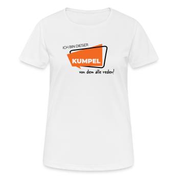 Ich bin dieser Kumpel von dem alle reden - Frauen T-Shirt atmungsaktiv - Weiß - Vorne - AI Model Female 172 dark (172cm)