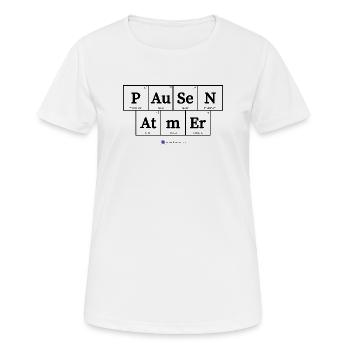 Pausen Atmer (helle Stoffe) - Frauen T-Shirt atmungsaktiv - Weiß - Vorne - AI Model Female 172 dark (172cm)