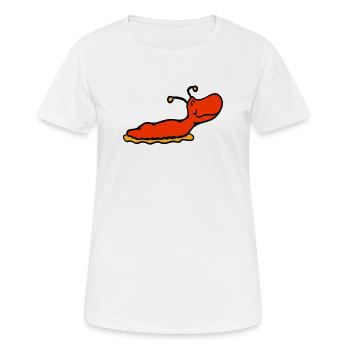 Nacktschnecke Schnecke ohne Schneckenhaus lächelt - Frauen T-Shirt atmungsaktiv - Weiß - Vorne - AI Model Female 172 dark (172cm)