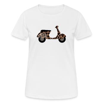 Roller Leolook Muster Animal Print Zoo Safari Fan - Frauen T-Shirt atmungsaktiv - Weiß - Vorne - AI Model Female 172 dark (172cm)