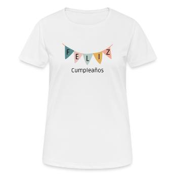 Feliz Cumpleaños Banner-Happy Birthday-All the best - Women's Breathable T-Shirt - white - Front - AI Model Female 172 dark (172cm)