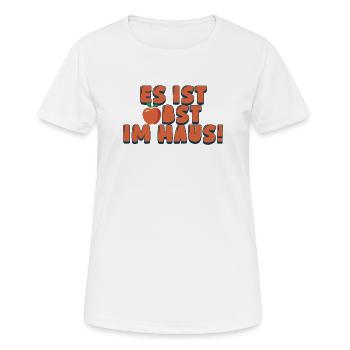 Es ist Obst im Haus - Frauen T-Shirt atmungsaktiv - Weiß - Vorne - AI Model Female 172 dark (172cm)