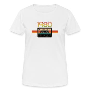 Bande Rainbow rétro de 1980 - T-shirt respirant Femme - blanc - Devant - AI Model Female 172 dark (172cm)