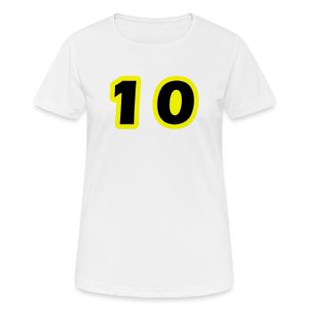 10 Symbole numérique - T-shirt respirant Femme - blanc - Devant - AI Model Female 172 dark (172cm)