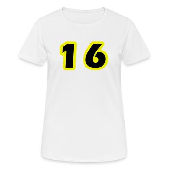 Symbole numérique 16 - T-shirt respirant Femme - blanc - Devant - AI Model Female 172 dark (172cm)