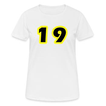 19 Number symbol - Women's Breathable T-Shirt - white - Front - AI Model Female 172 dark (172cm)