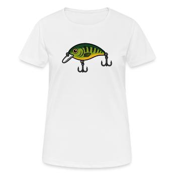 Poisson-leurre Crankbait Néon Vert - T-shirt respirant Femme - blanc - Devant - AI Model Female 172 dark (172cm)