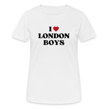 J’aime les garçons de Londres - Spruch - T-shirt respirant Femme - blanc - Devant - AI Model Female 172 dark (172cm)