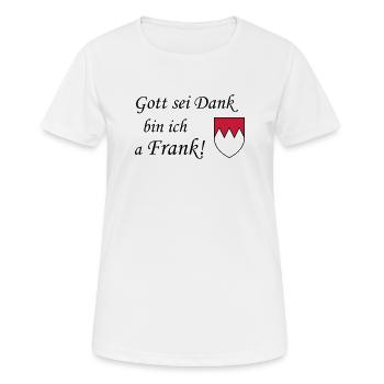 Gott sei dank Frank - Frauen T-Shirt atmungsaktiv - Weiß - Vorne - AI Model Female 172 dark (172cm)