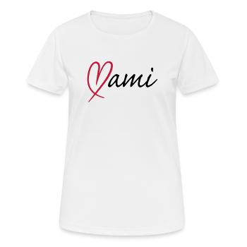 Mami Herz | Heart - T-shirt respirant Femme - blanc - Devant - AI Model Female 172 dark (172cm)